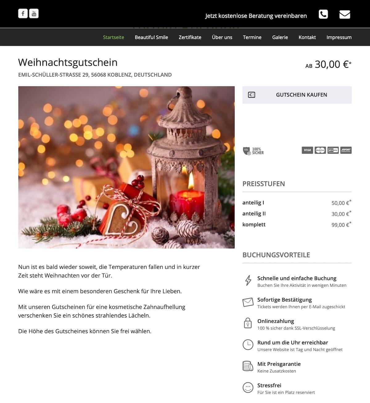 bookingkit-marketing-weihnachten-beispiel-beautiful-smile