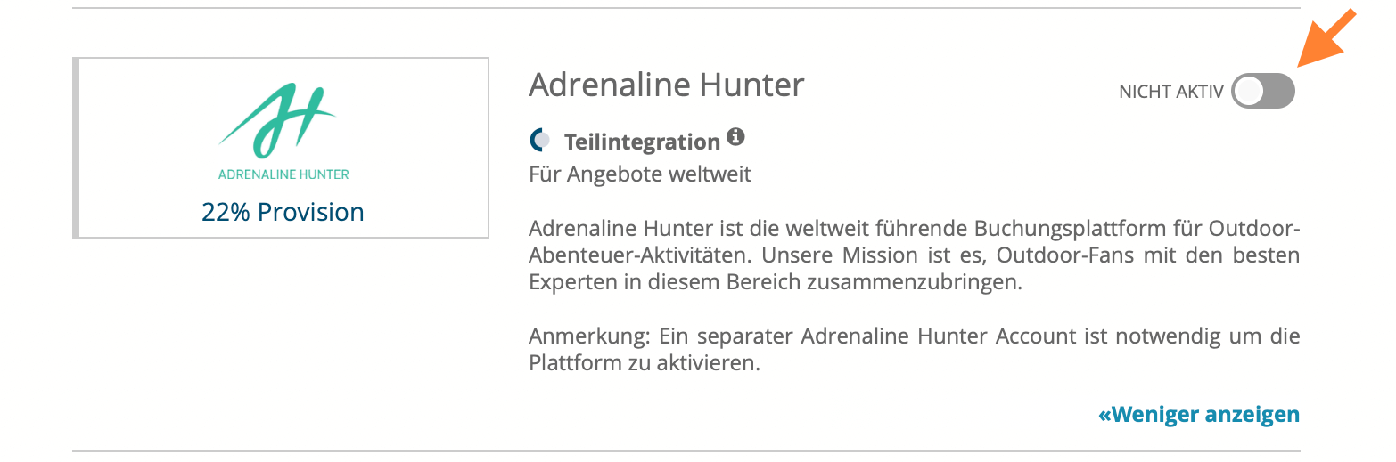 bookingkit-Adrenaline-Hunter-Aktivierung