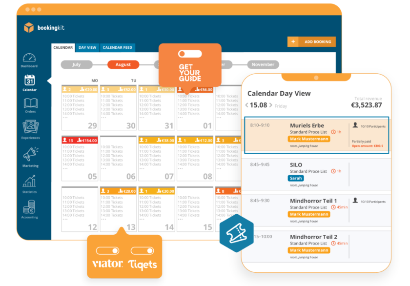Calendario prenotazioni online  bookingkit – Il software gestionale per  tour, attività e attrazioni